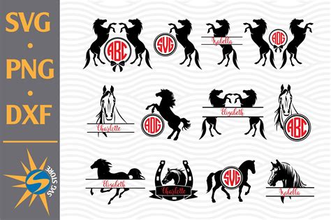 Download Free Horse Shoe Monogram SVG, PNG, DXF Digital Files Include Files